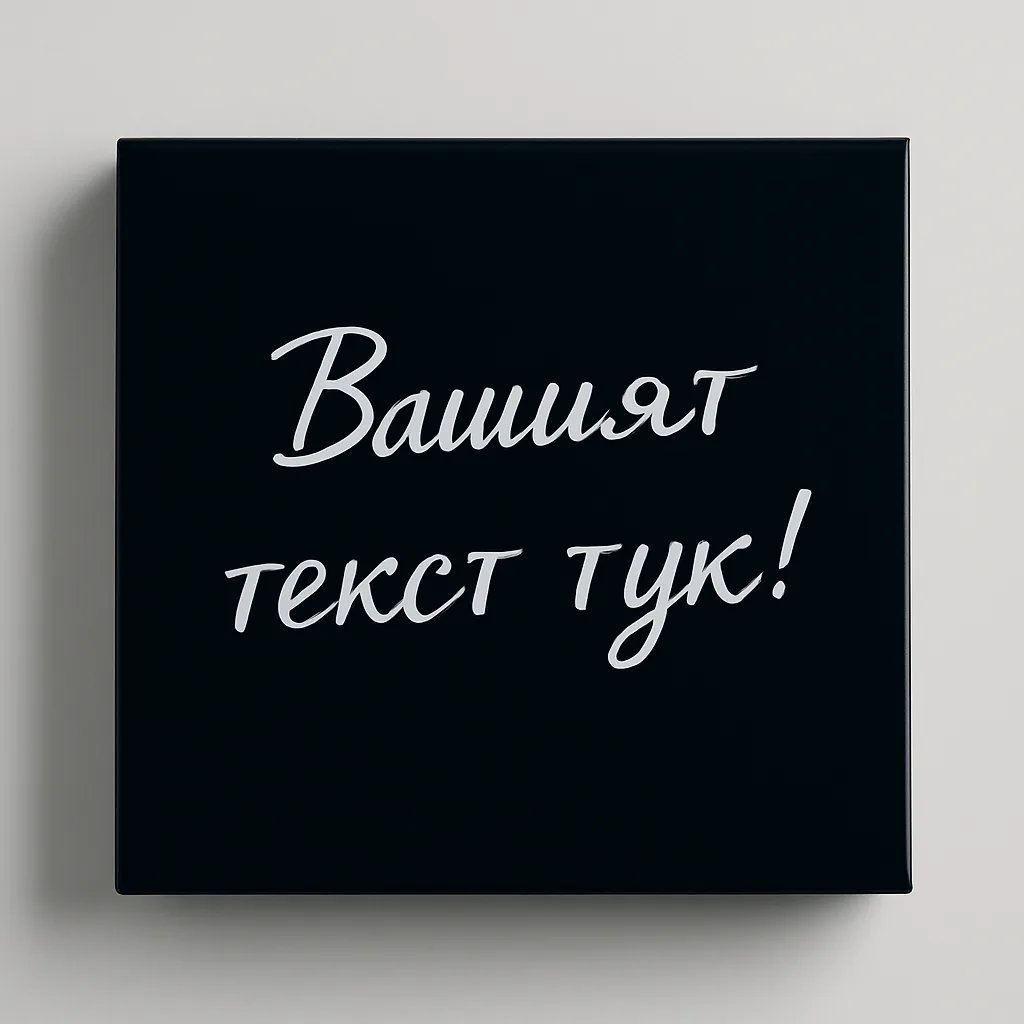 Подаръчна кутия с капак и персонализиран печат – 15×15×7 см, черна