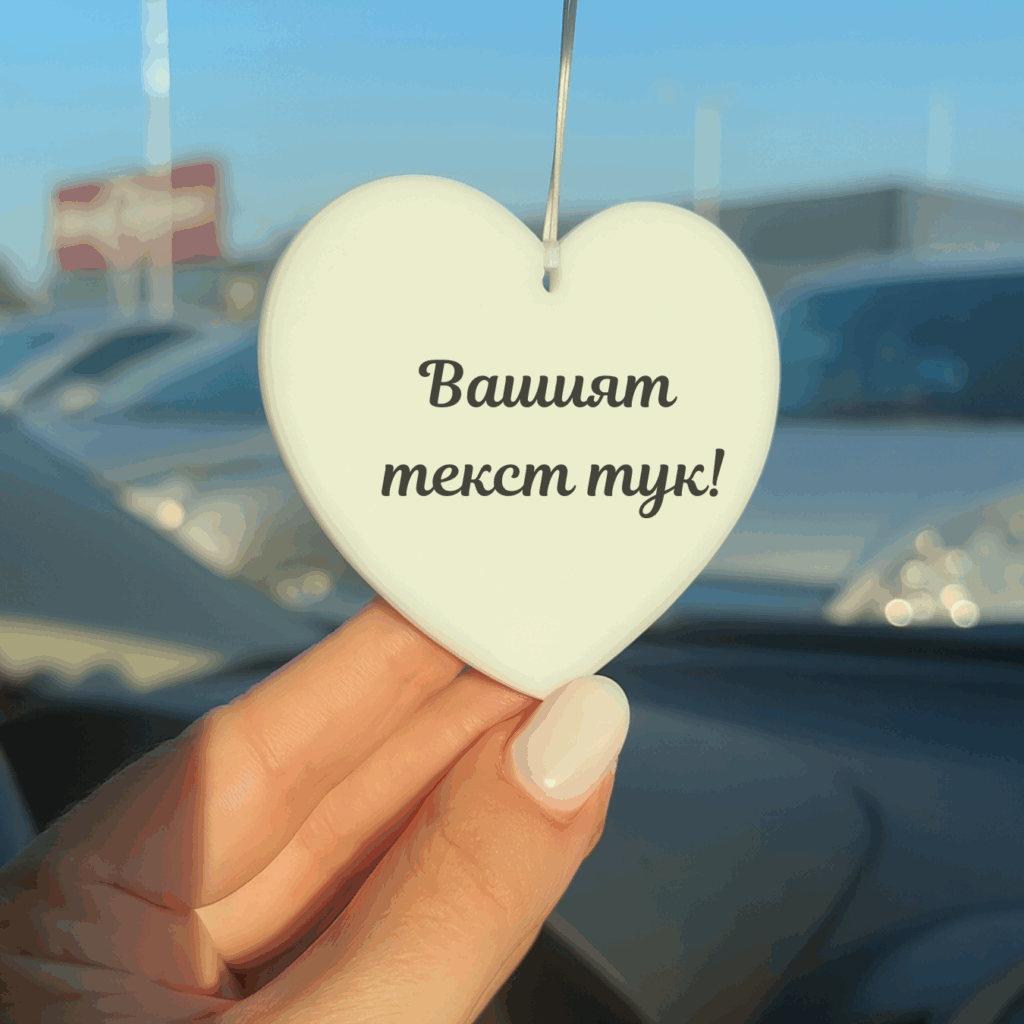 Бяло сърце с текст по избор – подарък за любим човек