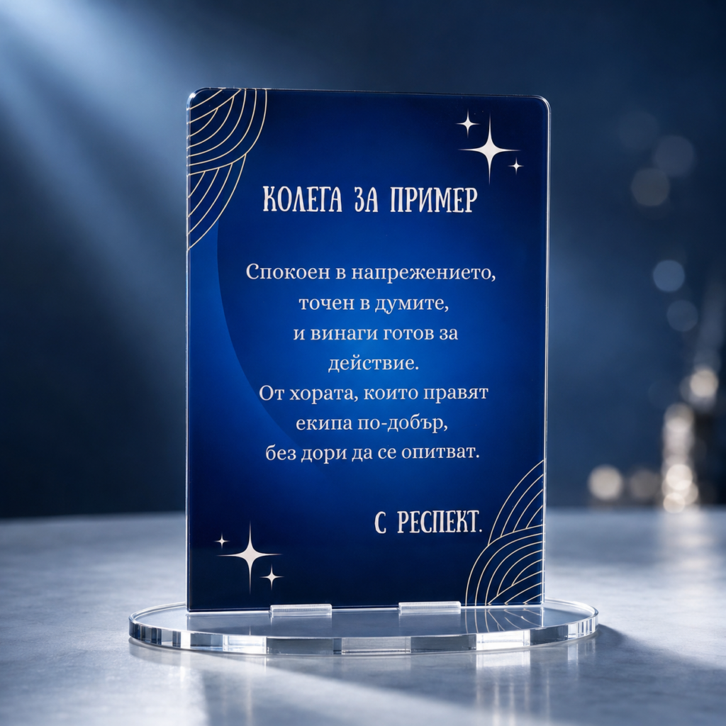 Стойка “Колега за пример” – 15×11 см