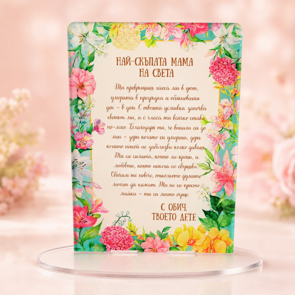 Стойка “Най-скъпата мама на света” – 15×11 см