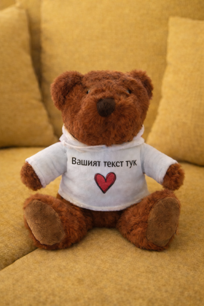 Плюшено мече с персонализиран надпис