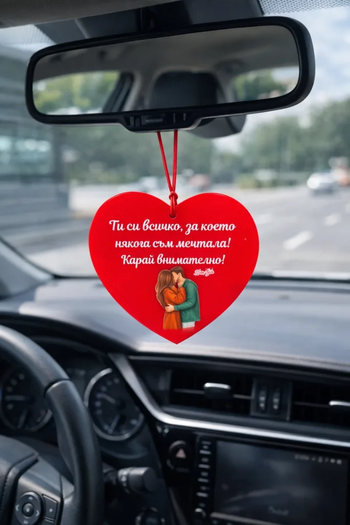 Украшение за автомобил сърце „Ти си всичко, което някога съм мечтала“