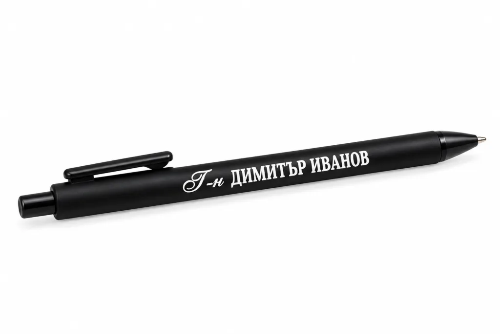 Персонализиран черен химикал с име на учител или учителка